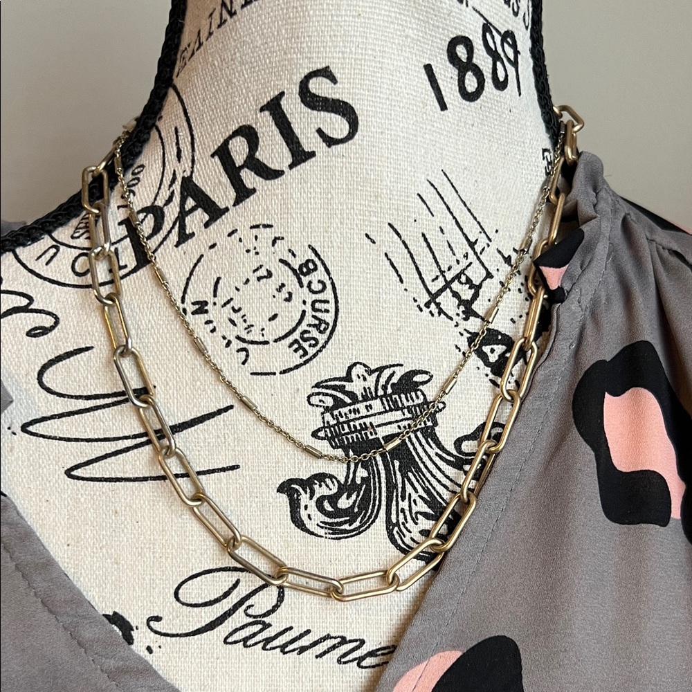 Banana Republic Gold and Silver Layered Necklace